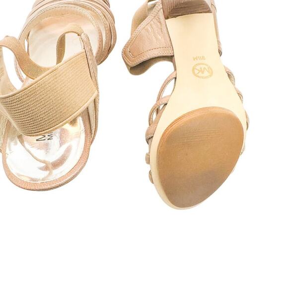 Michael Kors Strappy Brown Platform Stiletto Heel Sandal Size 9.5 Mint - Picture 5 of 7
